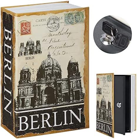 Livro Kasten Safe with Key Lock, Desvio Secret Hidden Lock Box for Cash Jewelry, Fake Book Safe, 9,5 x 6,2 x 2,2 , Berlim