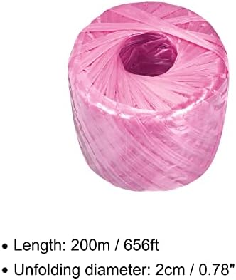 Cordão de nylon de poliéster do reboco [para embalagem em fábrica doméstica DIY] -200m / 656ft / 2roll plástico, rosa