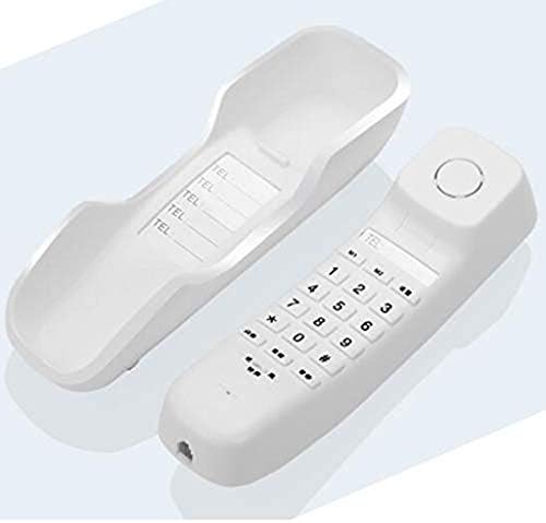 PDGJG Mini desktop Folhedoso, telefone fixo Montável de parede fixo suporta telefone do banheiro mudo, escritório, cor
