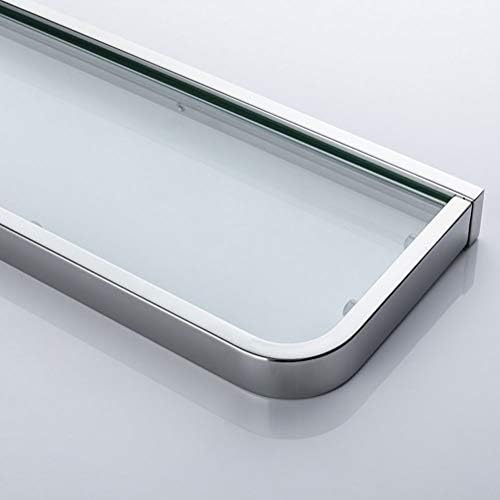 Zhanmam 1 camada de banheiro prateleira de vidro aço inoxidável de vidro temperado temperado Anodizador retanomizante perfuração