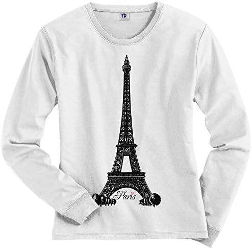 Threadrock feminina Eiffel Tower Paris France T-shirt de manga comprida