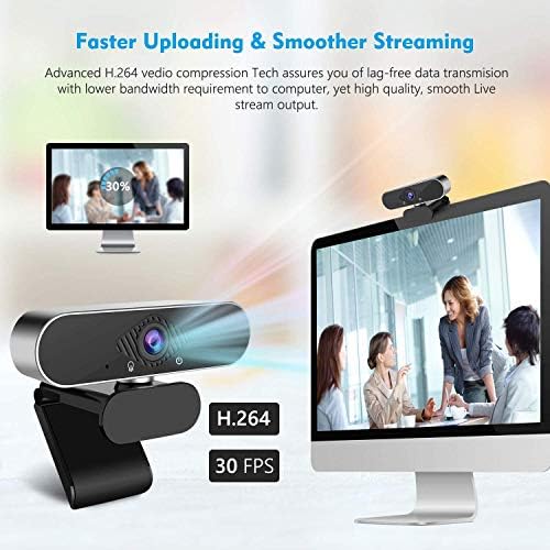 Webcam do Panasign com Microfone, Webcam para Chamada de Video Calling & Recording Video Conference/Ensino Online/Reunião
