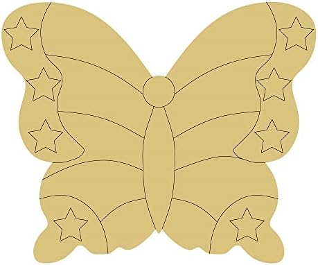 Design de borboleta por linhas Cutout Wood inacabado 4º de julho Memorial Day Dan Hanger Mdf Shape Canvas Style 6 Art 1