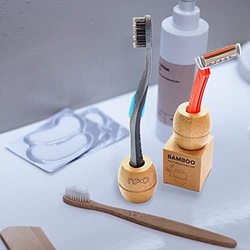 Suport de escova de bambu APOD, suportes de escova de dentes orgânicos de qualidade premium para banheiros e viagens ou até para