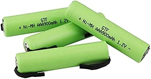 Morbex 1.2V AAA Bateria recarregável 900mAh NIMH Cell Green Cell com abas de soldagem escova de dentes de barbear elétrica, 1pcs