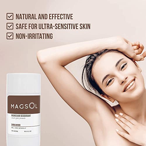 Desodorante natural de magsol para homens e mulheres - homens desodorantes com magnésio - perfeito para pele ultra sensível,