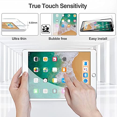 Lnuyefn [2 pacote ipad 9,7 polegadas 6ª / 5ª geração Protetor de tela, guarda de filme de vidro temperado para iPad 9.7 2018/2017,