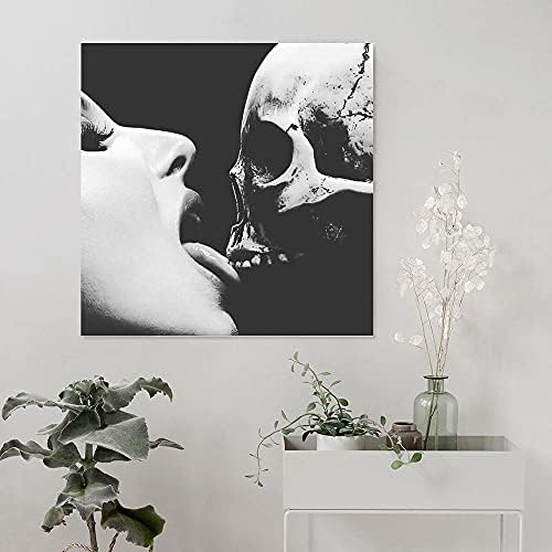 WSZGR Lick Skull Lick Macabre Art, Eternal Love Wall Art Picture Print Modern Family Bedroom Decor Cartazes 16x16inch