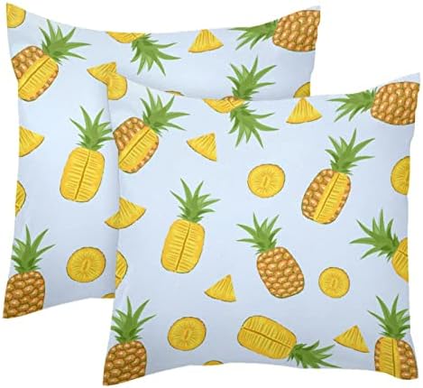 Tbouobt Pack de 2 capas de travesseiro de veludo, capa de almofada de fronhas quadradas para cama de sofá, abacaxi