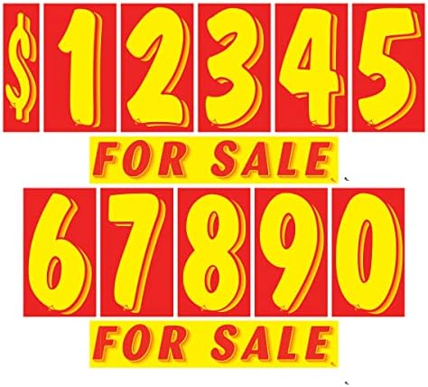 Número de vinil e decalques de venda 13 dúzia de adesivos de preços de para -brisa de lote de carro