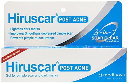 Hiruscar pós -acne gel anti acne scar manchas escuras espinhas inflamação 3 em 1