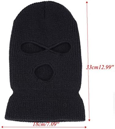 Balaclava Face Mask de 3 buracos para clima frio, máscara de esqui de inverno para homens e mulheres máscara de