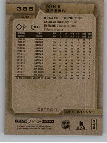 2018-19 OPC O-PEE-Chee Hockey 385 Mike Green Detroit Red Wings Official 18/19 NHL Trading Card