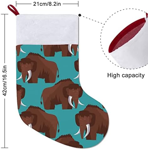Mammoth personalizada meias de Natal em casa lareira de árvores de Natal