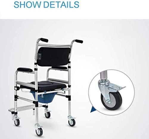 Lzlyer Shower Cadeira Baça da banheira Baça de aço dobrável Visão de cabeceira, vaso sanitário portátil, cadeira de comodão