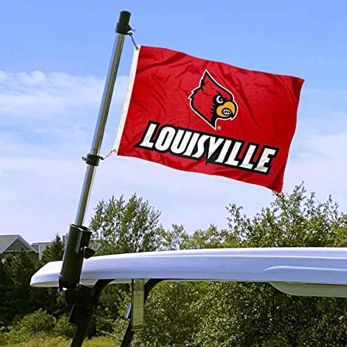 Louisville Cardinals Boat e Mini Flag and Flag Pole Selder Mount Set