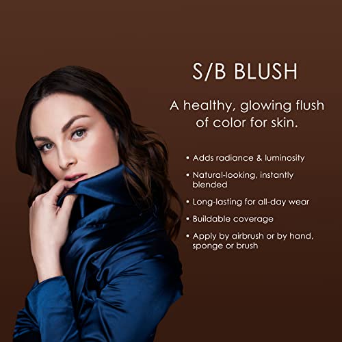 TEMPTU S/B SILICONE Airbrush Blush: Lavagem longa de cobertura construível e de aparência natural, de aparência natural, 2 tons,