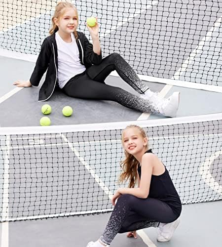 Zaclotre Girls Athletic Leggings Kids Kids High Cídica Yoga Tennis Runnig Workout sem pés Calças de legging ativa