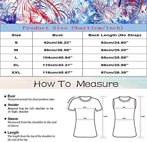 4 de julho Camisas para mulheres bandeira dos EUA Summer Summer Sleesess O-Gobes Tops Tops Stars Stripes Tie-Dye Túdos