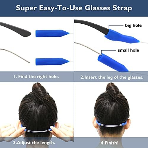 2 orifícios copos Strap Segurança Eyewear Retentores de crianças Kids Ajuste Oculiadores Strap 3 pacote