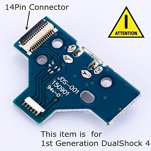 Topinno® 2pcs Porta de carregamento USB JDS-001 e 14 pinos Cabo de conector para o controlador Sony PS4