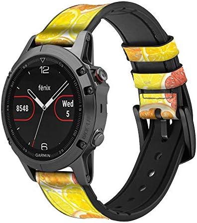 CA0711 Lemon Leon Leather Smart Watch Band Strap para Garmin Vivoactive 4s Vivomove Tamanho 3s