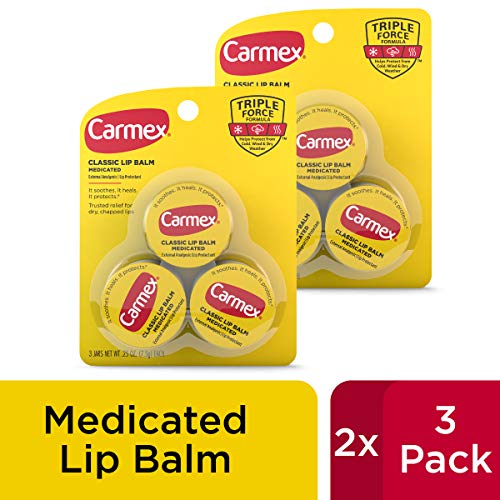 CARMEX Medicate Lip Balm, hidratante para lábios para lábios secos e rachados, 0,25 oz - 3 contagem