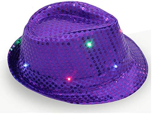 Vestido LED de luz de festa piscante colorido de lantejouno sofisticado organizador de chapéu unissex para tampas de beisebol Montagem