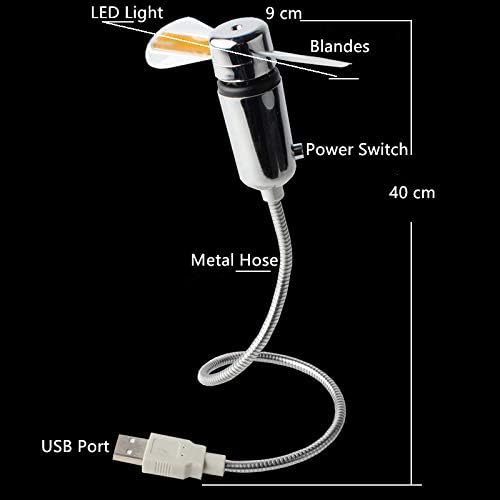 'KBINTER USB LED Relógio Fã de 90mm USB Fan móvel portátil USB com relógio, tempo de exibição de luz LED, mini fã de