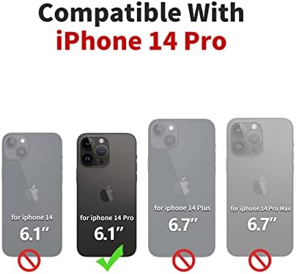 Caixa Civicase para iPhone 14 Pro Carteira Pro, capa de couro premium [bloqueio de RFID] Titular do cartão de crédito Folio Magnetic