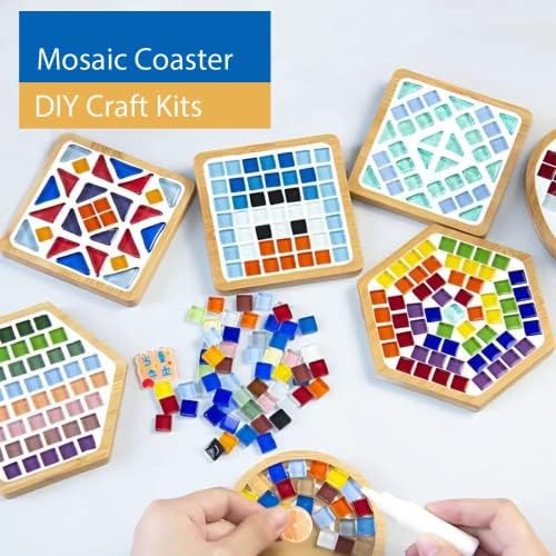 Kits de mosaico de embalagem Ortiso 2 para adultos, azulejos de mosaico de vidro cristal