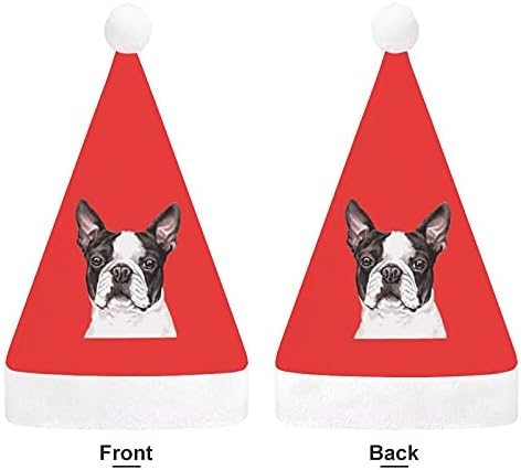 Linda Boston Terrier Dog Hat Christmas para Cosplay de Festas de Férias de Ano Novo