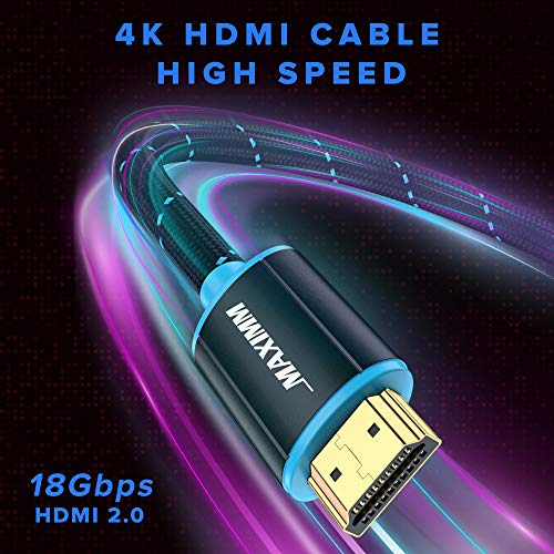 Cabo HDMI 4K Ultra HD HD 25 pés Nylon HDMI 2.0 Cabo, alta velocidade 18 Gbps 4k@60Hz HDR, 3D, 2160p, 1080p, HDCP 2.2, Arc, cabos