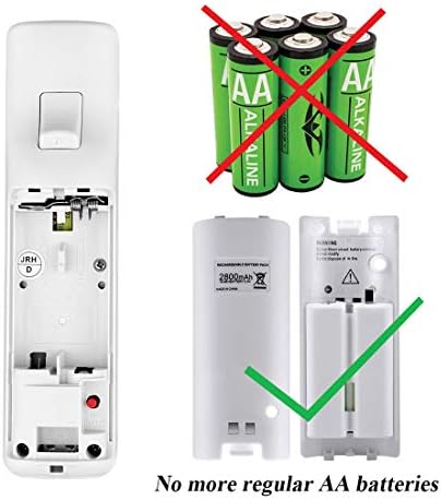 Nifery Wii Baterias remotas recarregáveis, 2 pacote 2800mAh Baterias recarregáveis ​​para Wii/Wii U Remote Controller