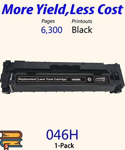 Cartucho compatível com impressão colorida de 1 pacote de pacote 046H Substituição do cartucho de toner preto de
