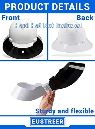 Viseira de hard-chapéu, tonalidade solar de hard-chapéu de borda completa se encaixa em varda em V padrão, extensor de poliuretano,