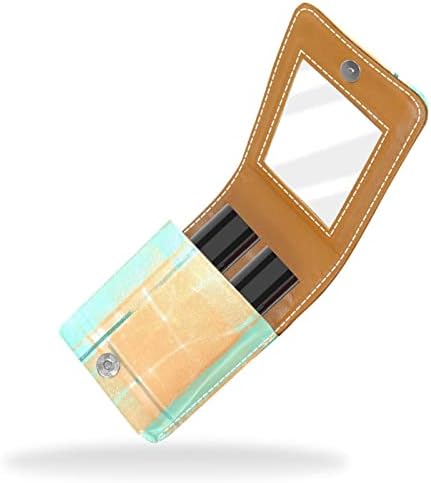 Caixa de batom de Oryuekan com espelho bolsa de maquiagem portátil fofa bolsa cosmética, verificação de grade de