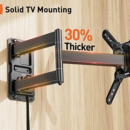 PERLEGEAR Full Motion TV Montagem de parede para TVs de 26 a 65 polegadas, max vesa 400x400mm até 99 libras, pistas de madeira