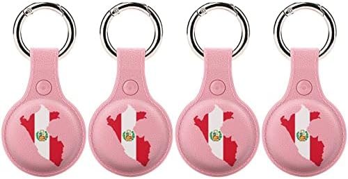 Caixa de TPU do mapa da bandeira do Peru para airtag com o chaveiro de proteção contra a tag de tag de tag de tag de tag