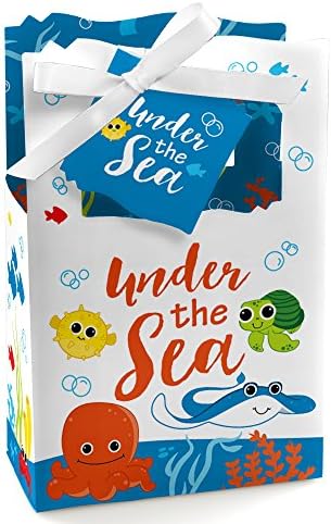 Big Dot of Happiness Under the Sea Critters - Caixas de chá de bebê ou festa de aniversário - Conjunto de 12