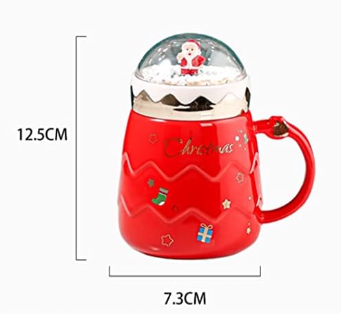 Copo de café caneca de Natal Casal Cerâmica Papai Noel Figura com tampa e colher de escritório Caneca de café com leite