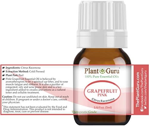 Óleo essencial de toranja rosa 5 ml puro não diluído terapêutico de grau terapêutico pressionado da casca de toranja fresca,