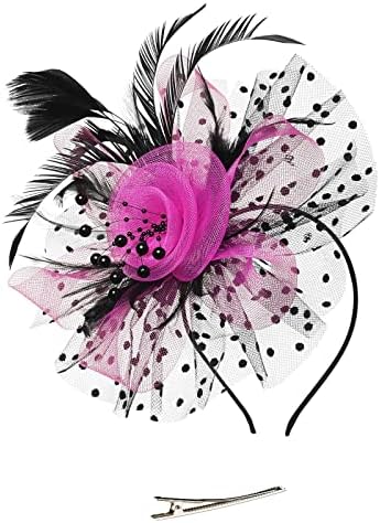 NAPOO FLOR SINAMAY CHATA DE PILLBOX 20S Fascinador Pillbox Hat Sinamay Flower Mesh Feathers Derby Hat Club Couxo de penas