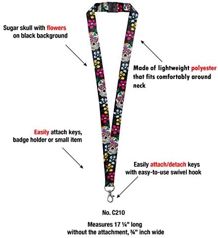 Linear de linha de sorte com snap giratória, design de crânio de açúcar