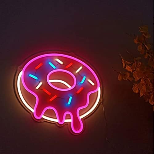 Donuts de neonium liderou sinal de neon com luzes led de luz LED de desenho animado de arte de parede em casa multicolorida para loj