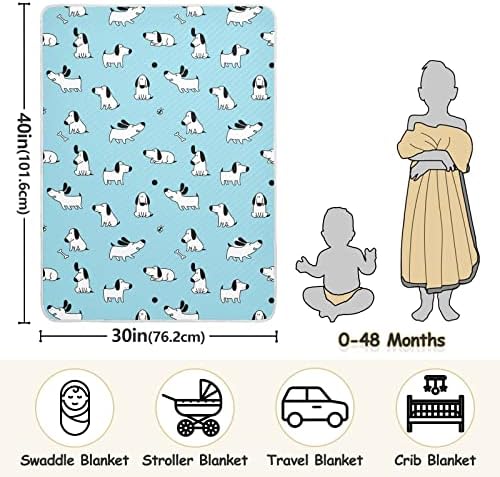 Cobertor de panos de cachorro engraçado, cobertor de algodão para bebês, recebendo cobertor, cobertor leve e macio