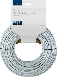 Insignia - Cabo Ethernet de 150 'CAT -6 - cinza