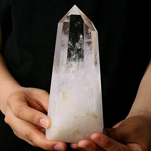 Darev Crystal Wand, pedra natural de cristal, meditação poliedro Home natural branca clara Torre branca Torre branca torre reiki