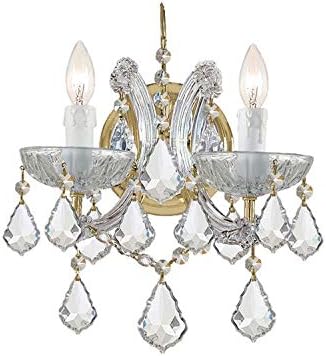 Maria Teresa 2 Light Clear Crystal Gold Sconce