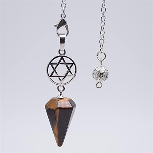 Pêndulos de cristal esaah para doars de adivinhação de amuleto cone de meditação pêndulo de pedra natural quartzo pingentes